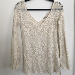 Bell sleeves lace top